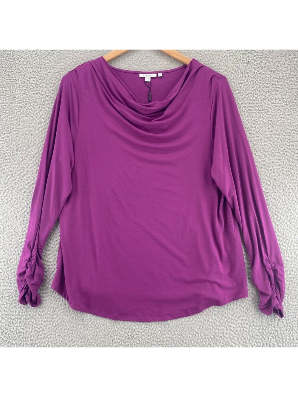 Chicos Top Womens 3 US Extra Large Sweet Berry Touch Of Cool Cowl Neck Tee NWT